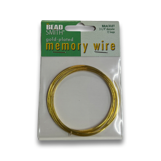 MEMORY WIRE 2.25 INCHES 12 LOOPS GOLD BRACELET