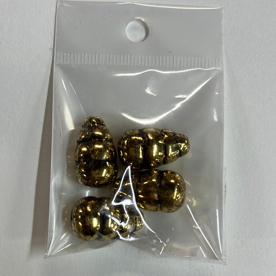 ACRYLIC 20MM DROP BEAD GOLD  4PC