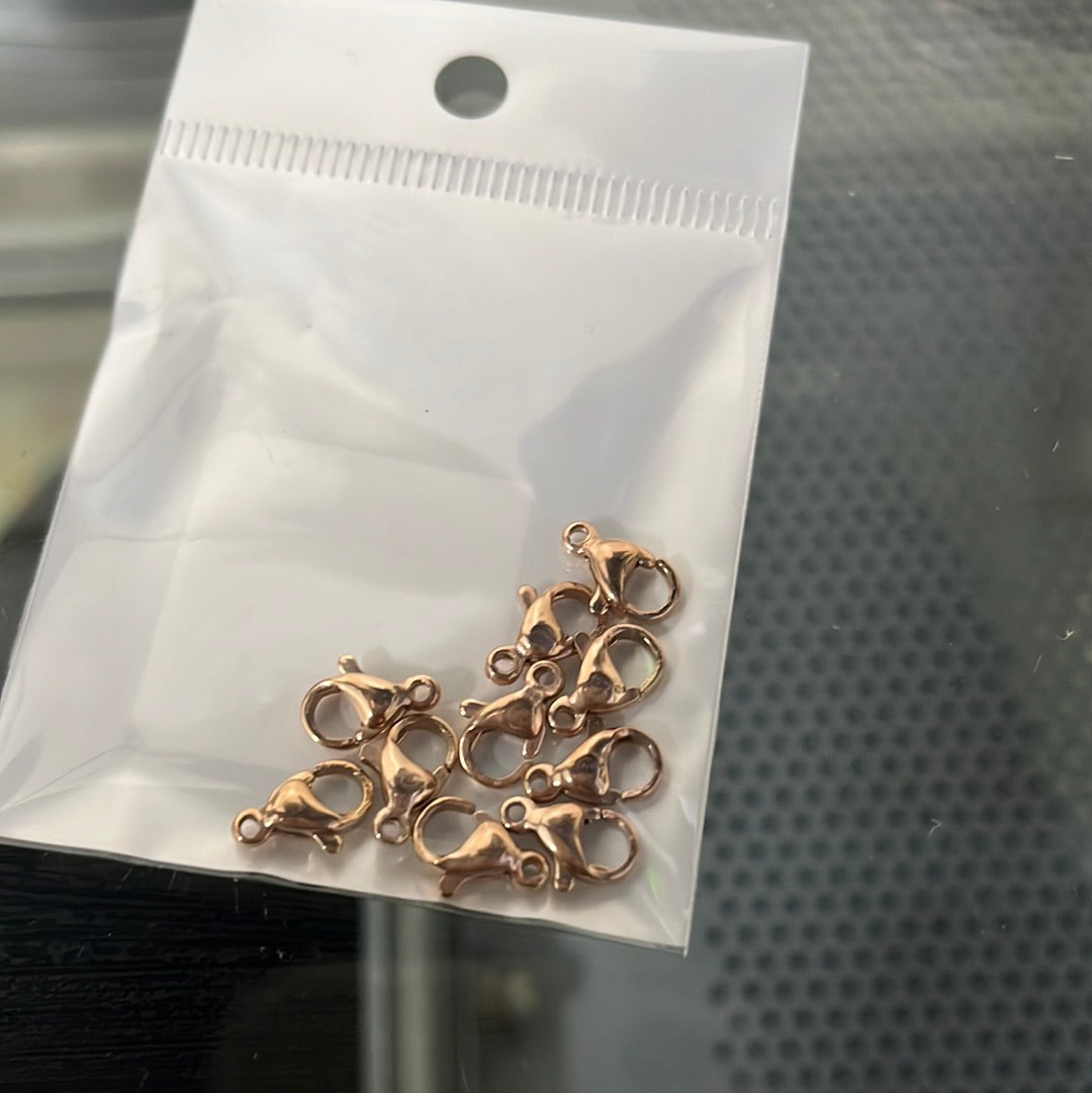 LOBSTER 10x7 mm SST ROSE GOLD 10 pc